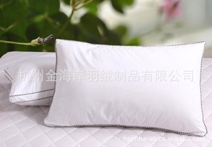 批發(fā)采購枕芯、保健枕-工廠直銷 黑邊立體枕頭全棉枕頭枕芯 單人羽絲絨枕 秋季冬季.